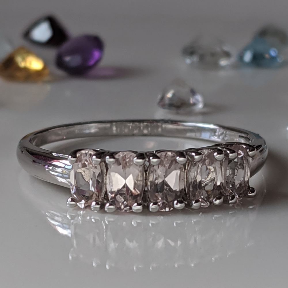 Genuine Morganite Ring/ SS